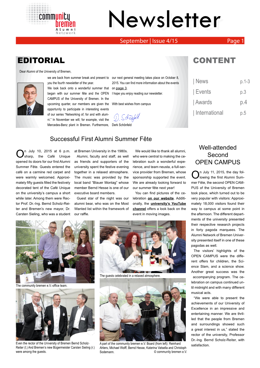 Newsletter September | Issue 4/15 Page 1