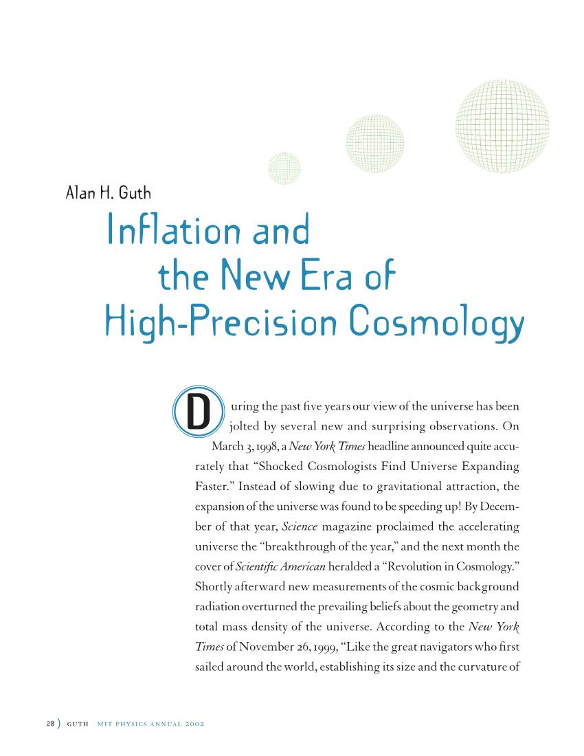 Inflation and the New Era of High-Precision Cosmology