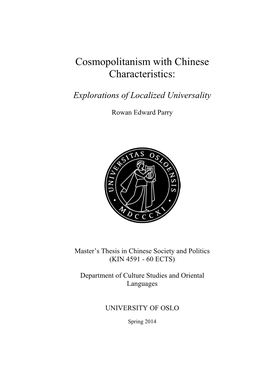 Cosmopolitanism with Chinese Characteristics