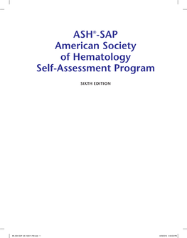 SAP American Society of Hematology Self-Assessment Program