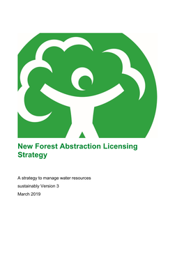 New Forest Abstraction Licensing Strategy