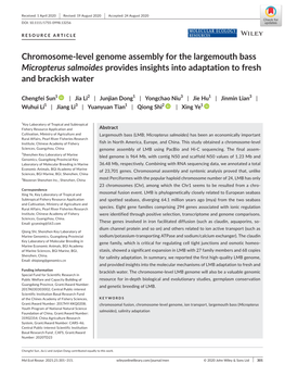 Chromosome‐Level Genome Assembly for the Largemouth Bass