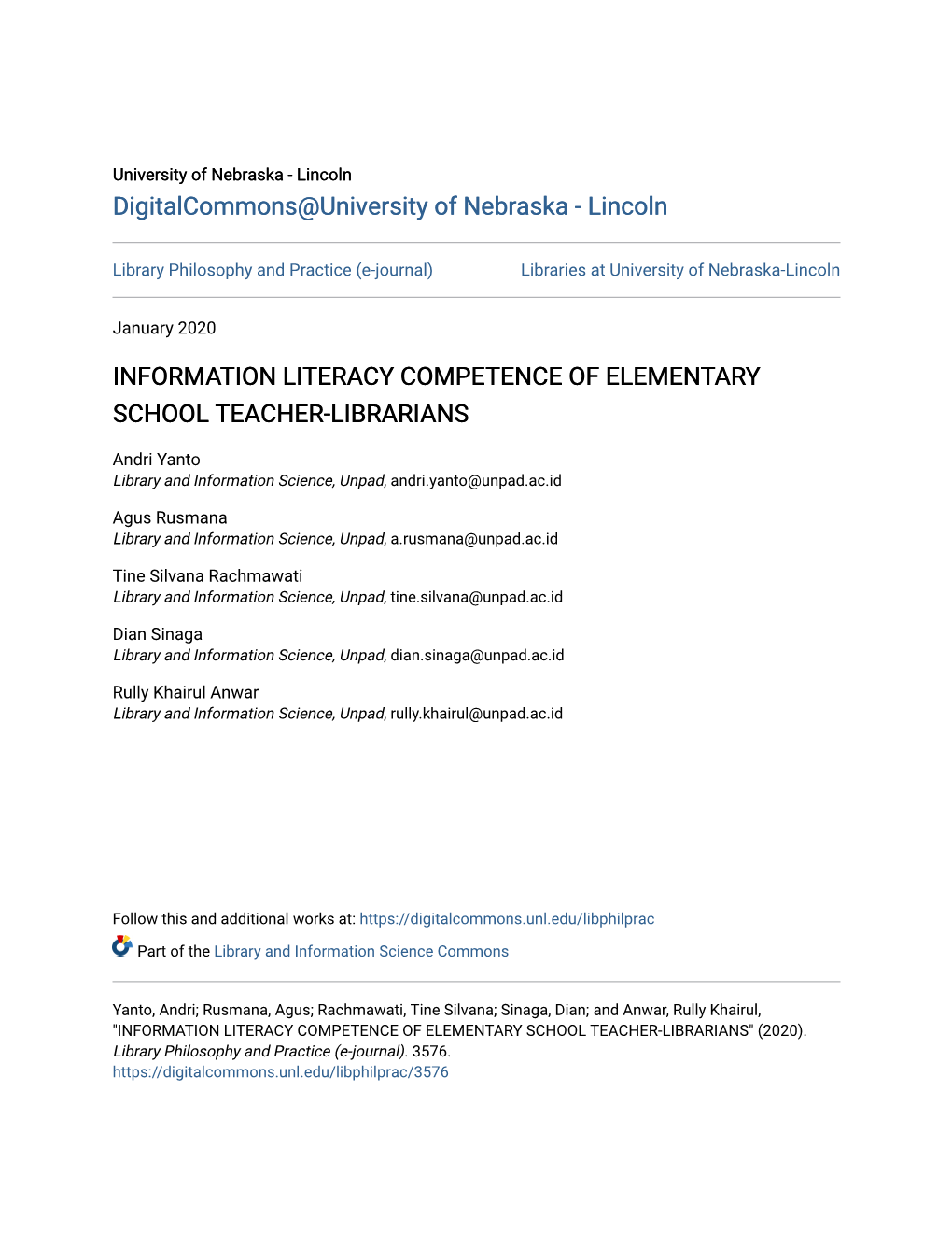 Information Literacy Competence of Elementary School Teacher-Librarians