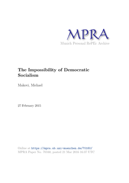 The Impossibility of Democratic Socialism