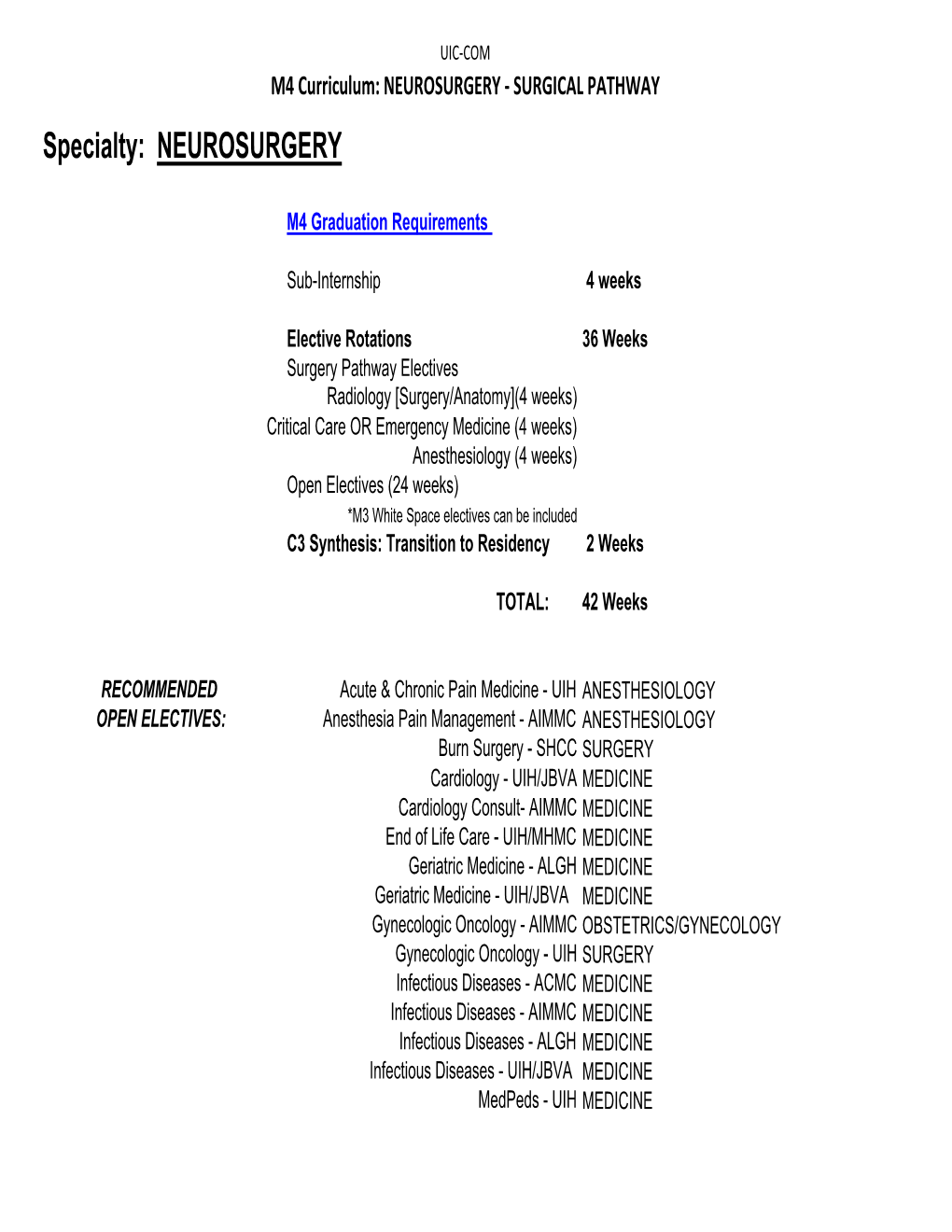 NEUROSURGERY ‐ SURGICAL PATHWAY Specialty: NEUROSURGERY