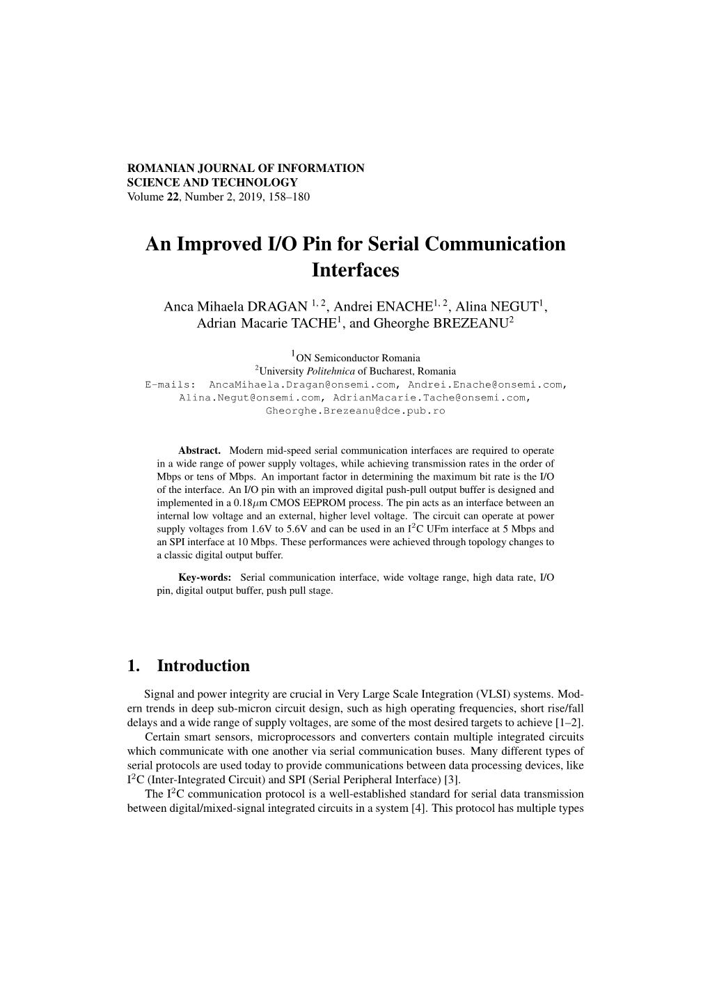 An Improved I/O Pin for Serial Communication Interfaces