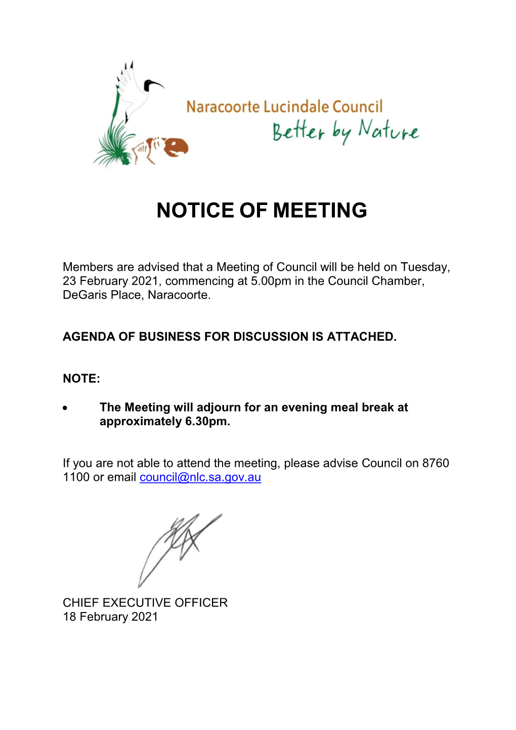 Notice of Meeting