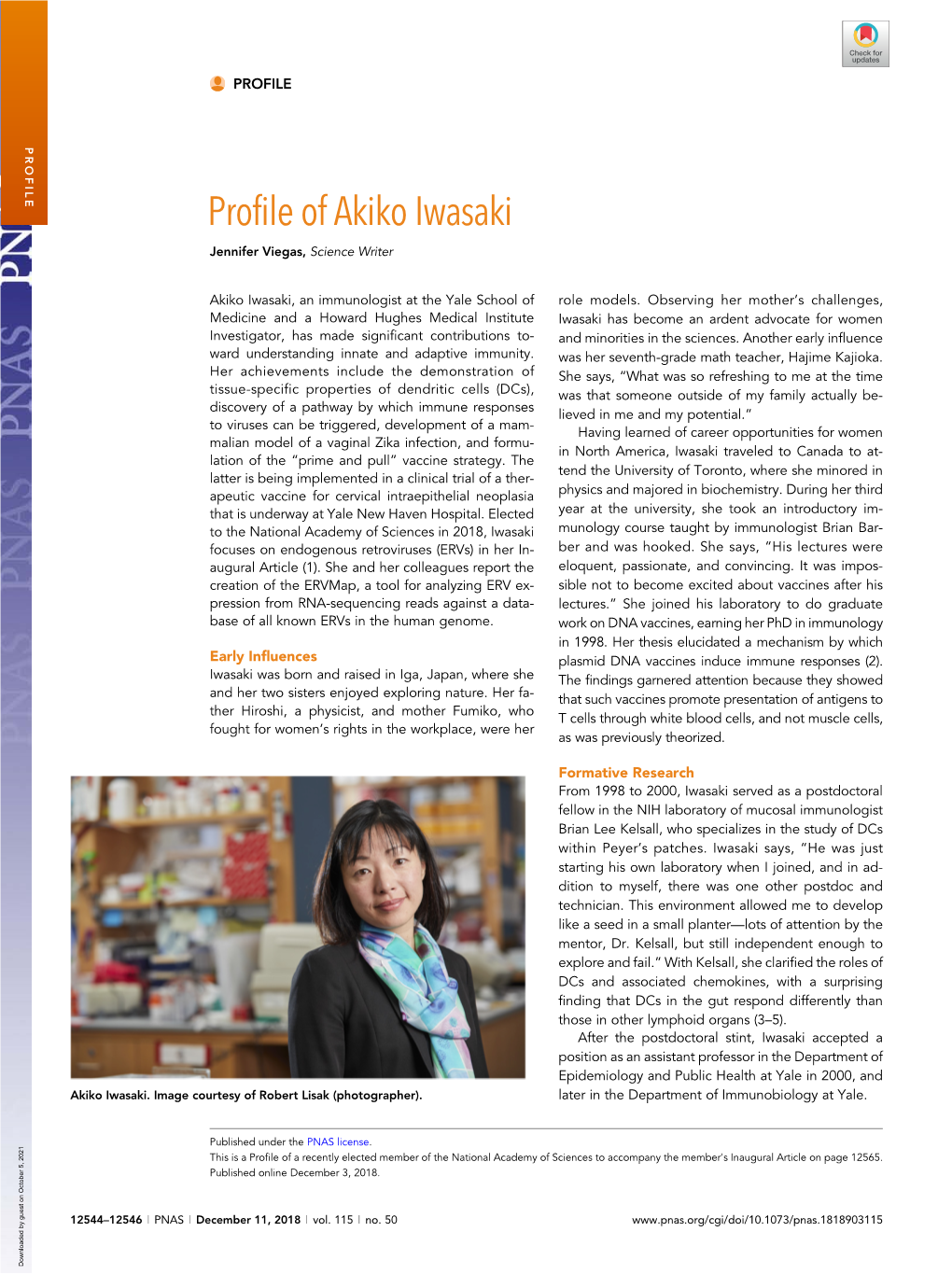 Profile of Akiko Iwasaki