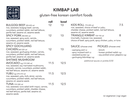 KIMBAP LAB Gluten-Free Korean Comfort Foods