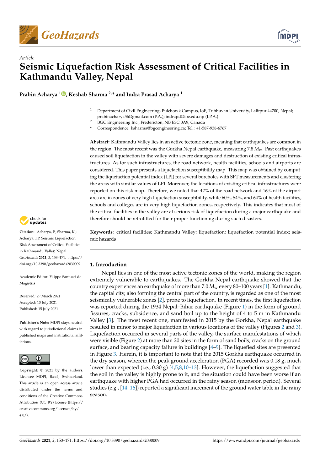 Seismic Liquefaction Risk Assessment of Critical Facilities in Kathmandu Valley, Nepal