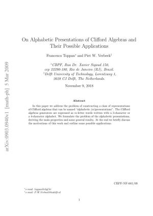On Alphabetic Presentations of Clifford Algebras and Their
