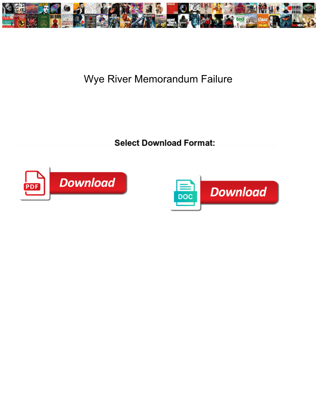 Wye River Memorandum Failure Router