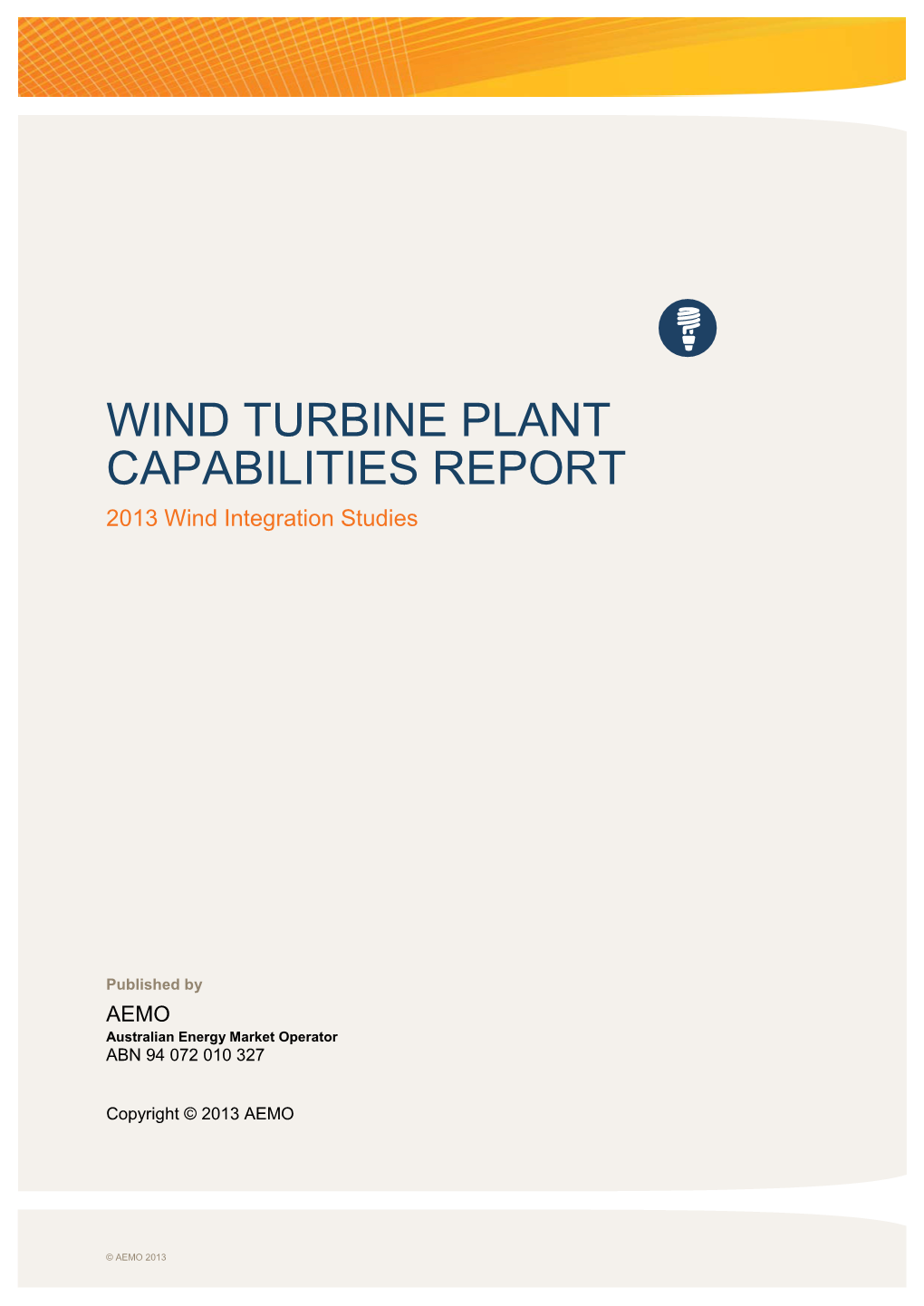 Wind Turbine Plant Capabilities Report