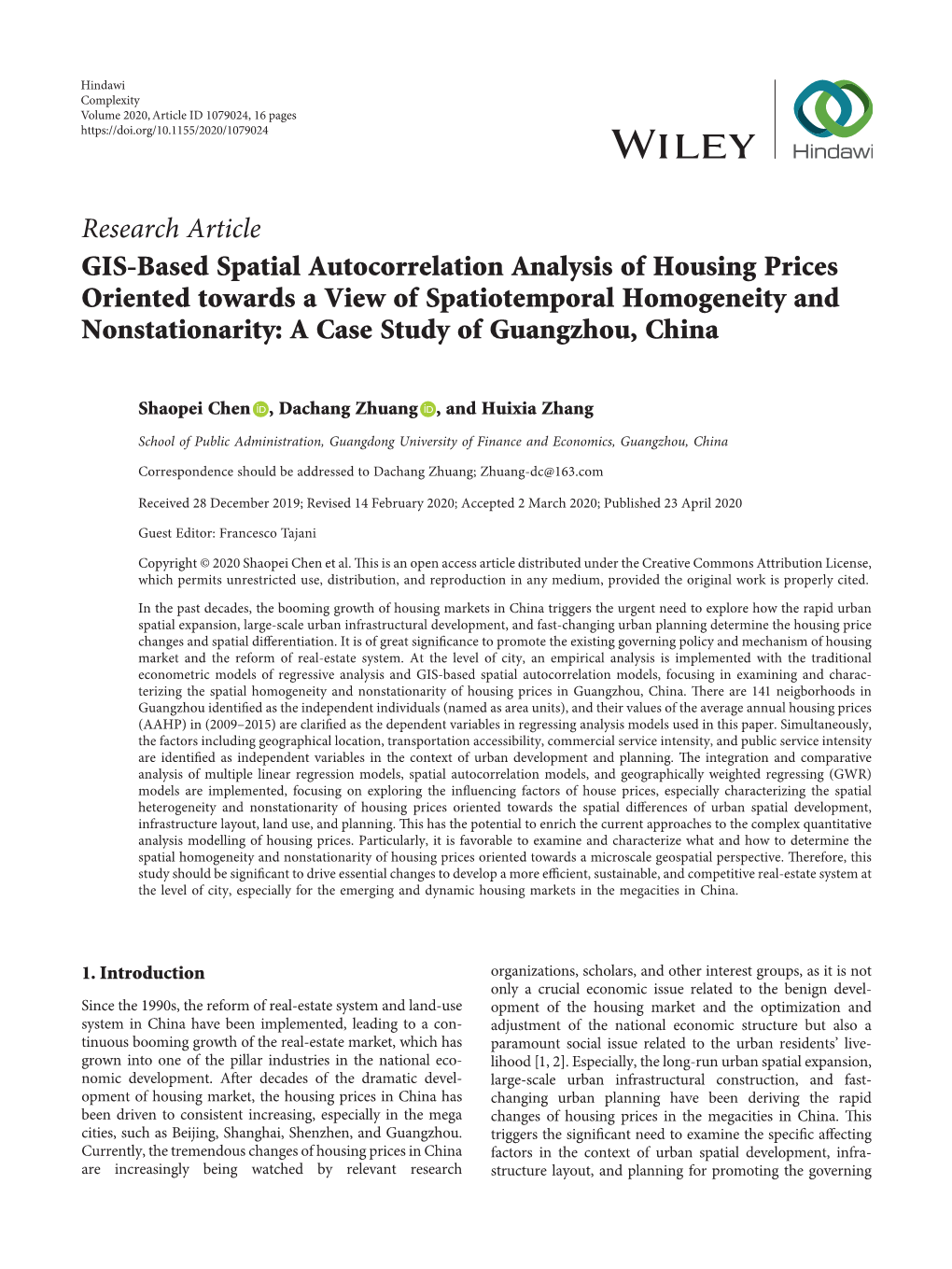 GIS-Based Spatial Autocorrelation Analysis of Housing Prices Oriented