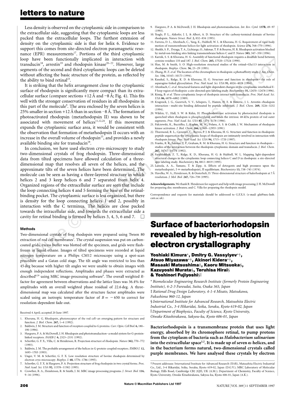 Surface of Bacteriorhodopsin Revealed by High-Resolution Electron