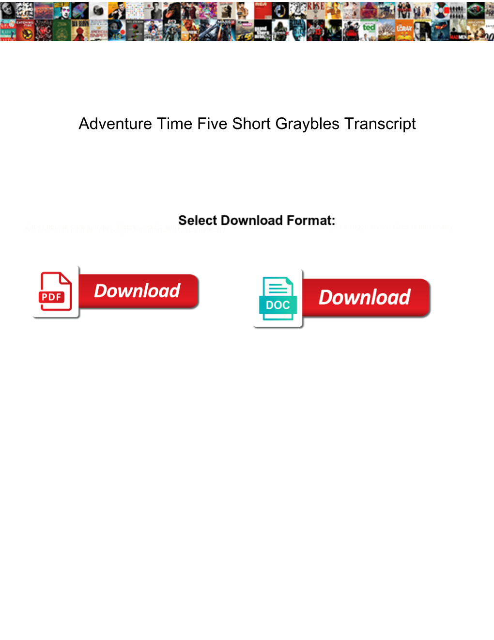 Adventure Time Five Short Graybles Transcript