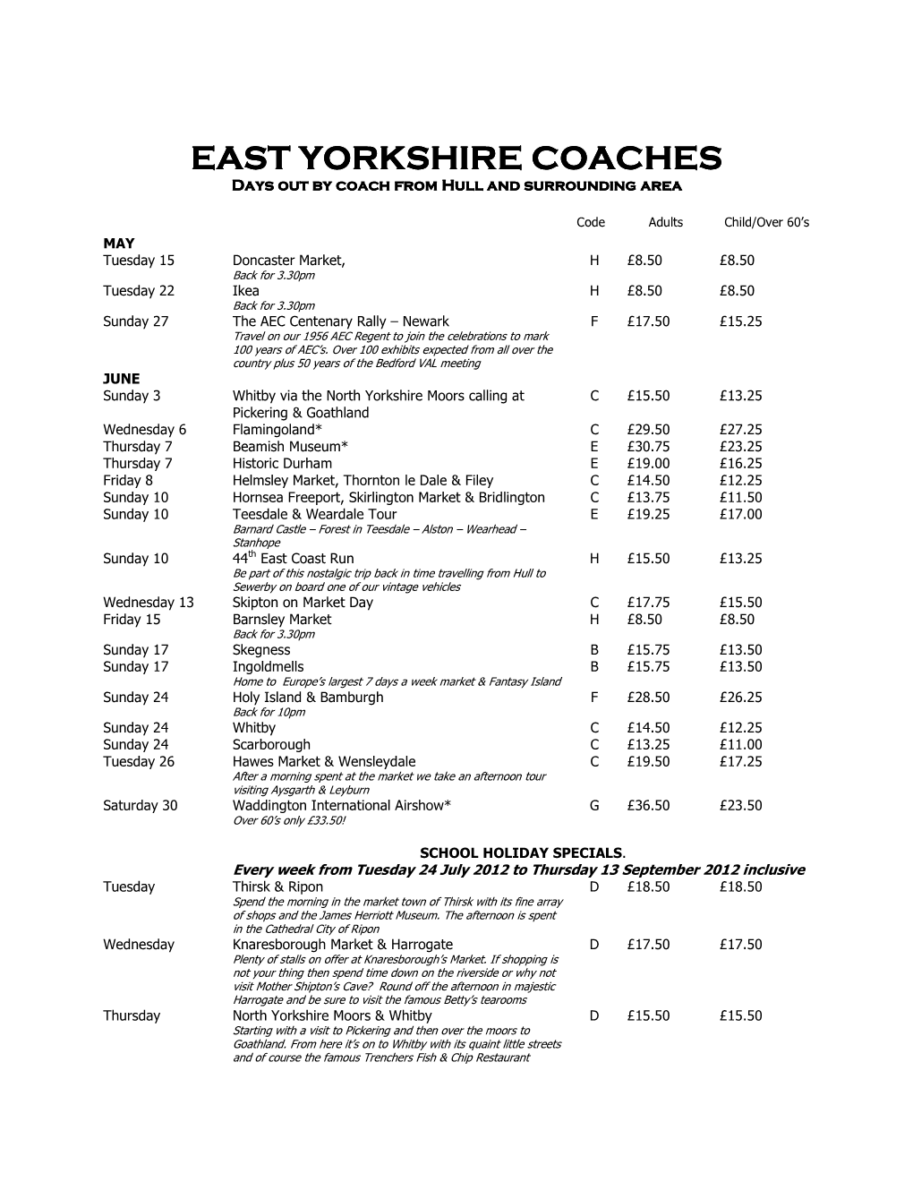 East Yorkshire Coaches East Yorkshire Coaches