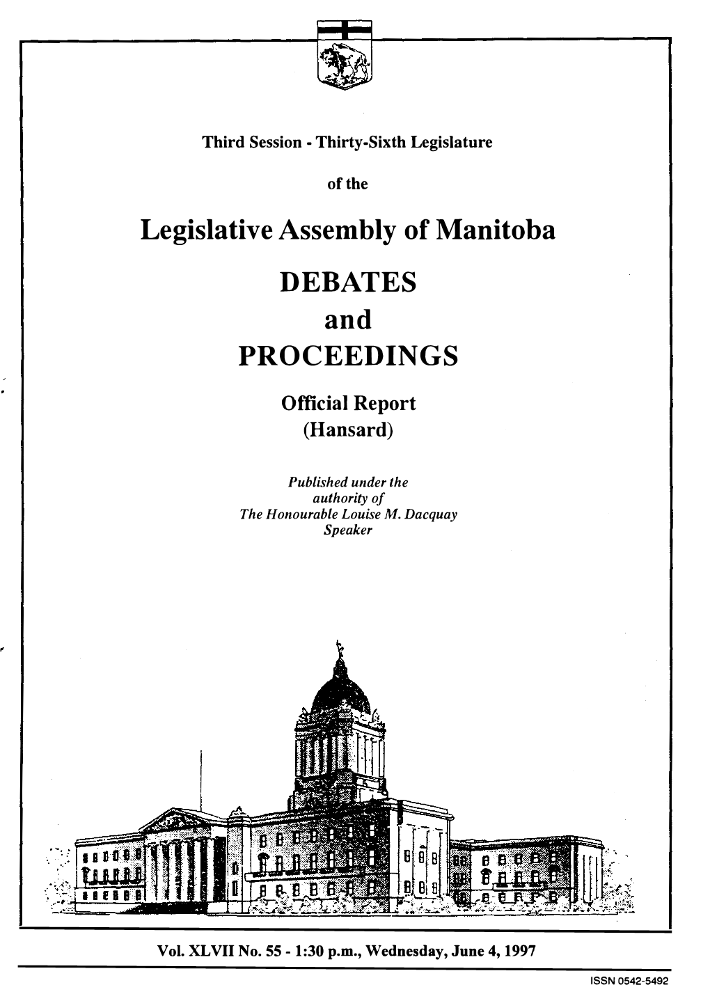 Legislative Assembly of Manitoba DEBATES and PROCEEDINGS