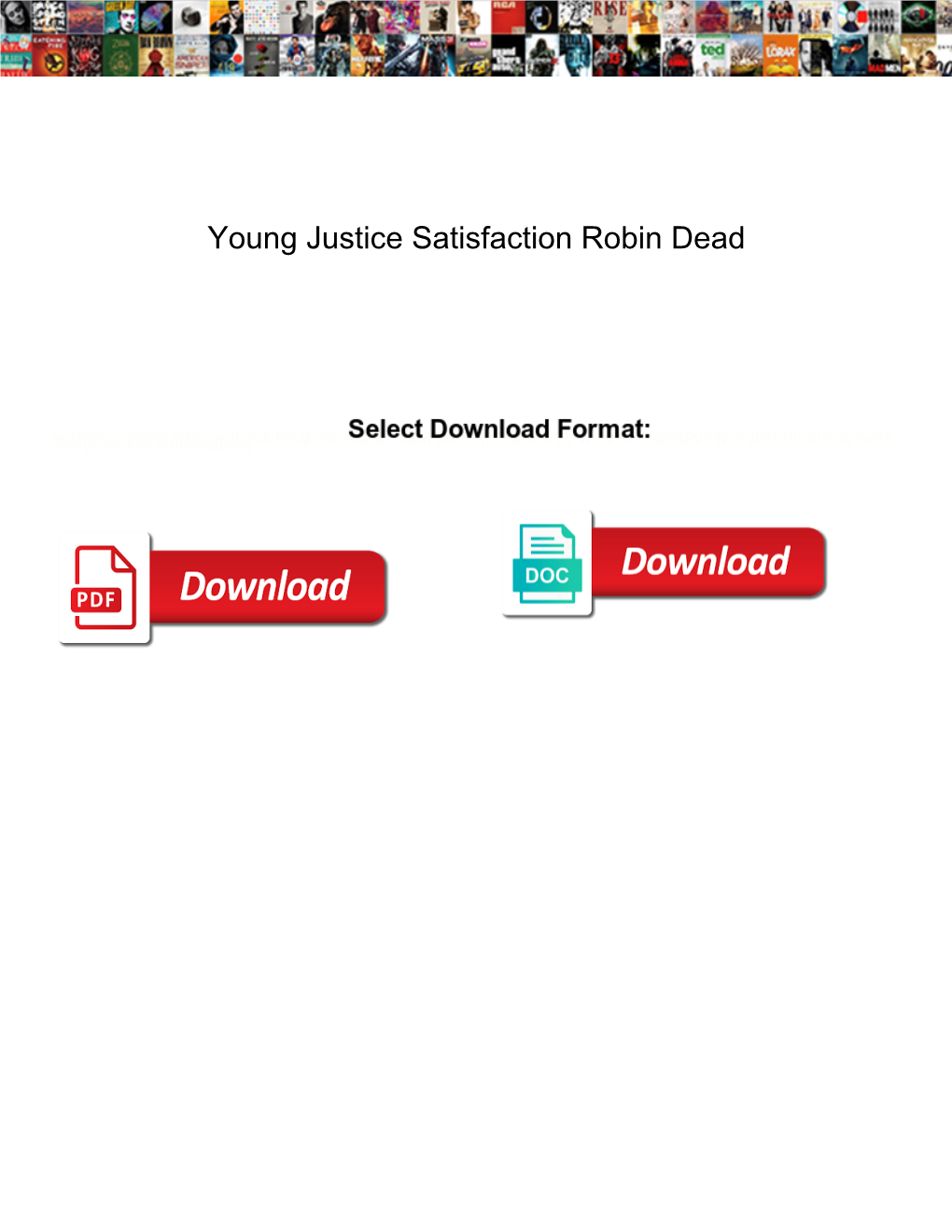Young Justice Satisfaction Robin Dead