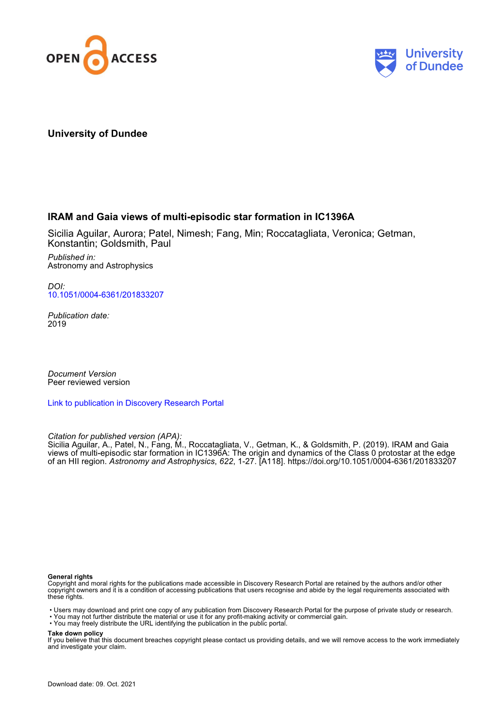 University of Dundee IRAM and Gaia Views of Multi-Episodic Star