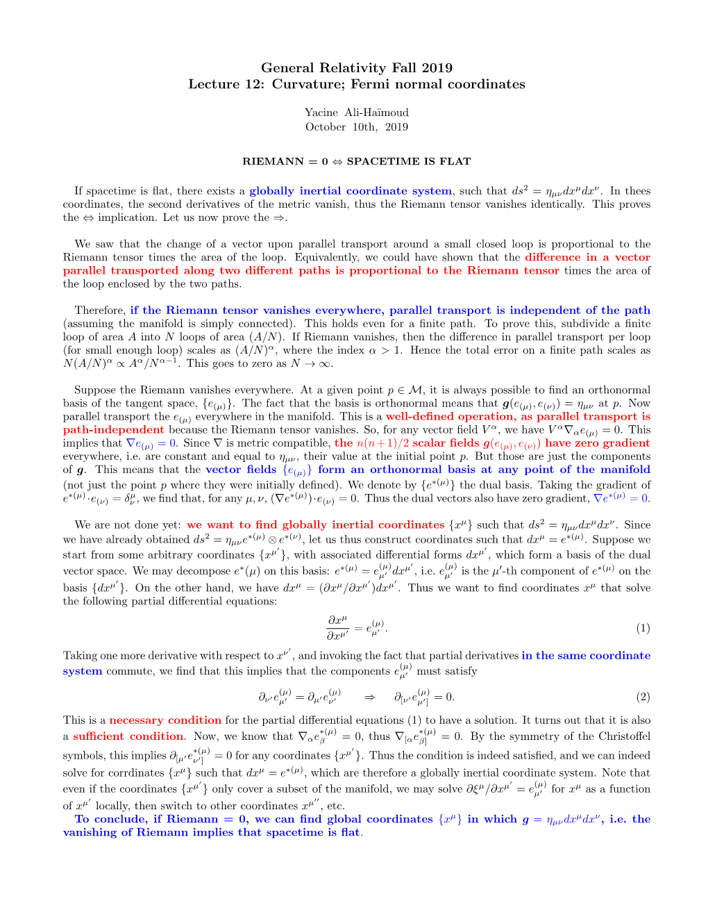 Fermi Normal Coordinates