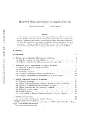 Hausdorff Morita Equivalence of Singular Foliations