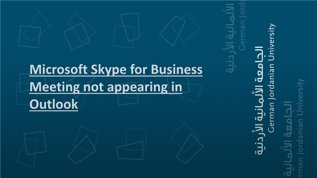 Microsoft Skype for Business Meeting Not Appearing in Outlook Microsoft Skype Meeting Add-In the Skype Meeting Add-In Lets Users Schedule a Skype Meeting from Outlook