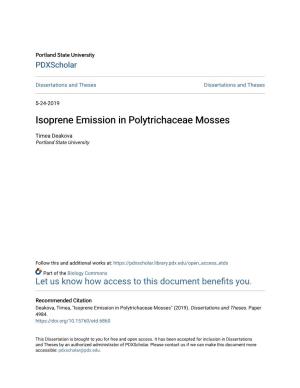 Isoprene Emission in Polytrichaceae Mosses
