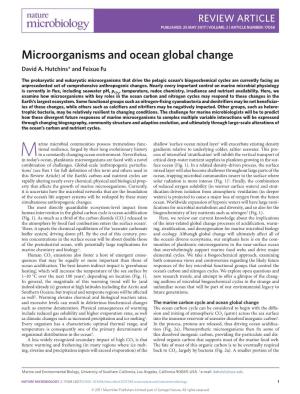 Microorganisms and Ocean Global Change David A
