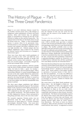 The History of Plague – Part 1. the Three Great Pandemics