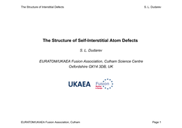 The Structure of Self-Interstitial Atom Defects