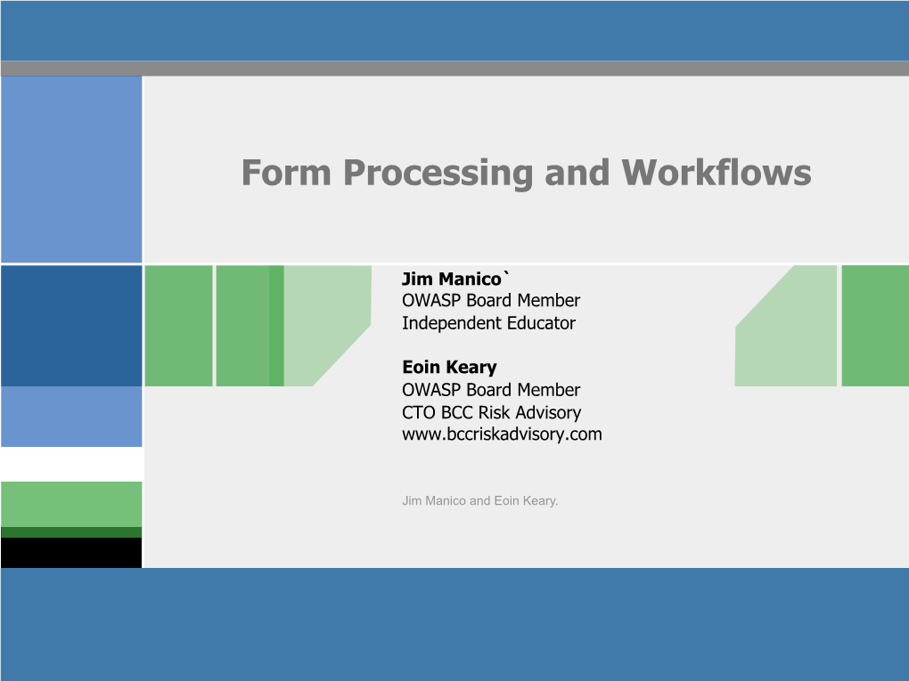 Form Processing and Workflows