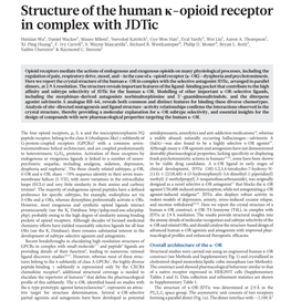 Structure of the Human Κ-Opioid Receptor in Complex with Jdtic