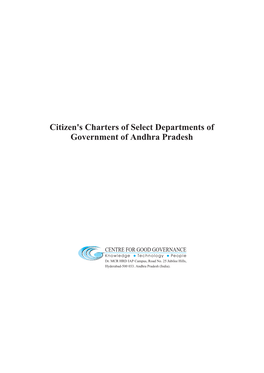 Citizen's Charters of Select Departments of Government of Andhra Pradesh