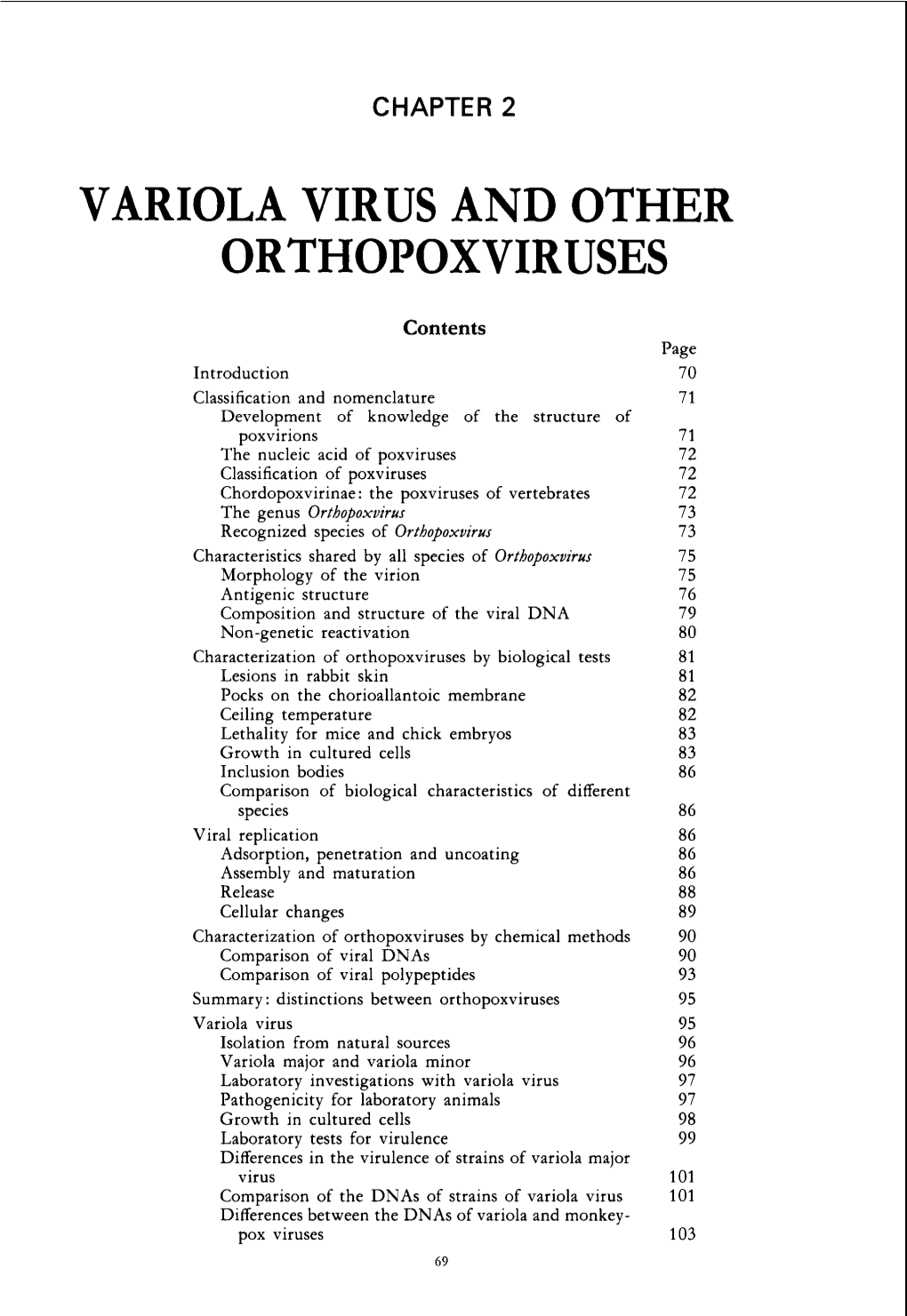 Variola Virus and Orthopoxviruses