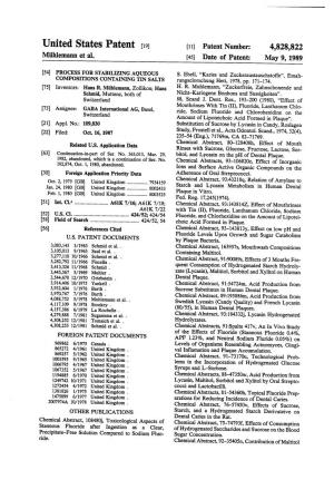 United States Patent (19) 11 Patent Number: 4,828,822 Miihlemann Et Al