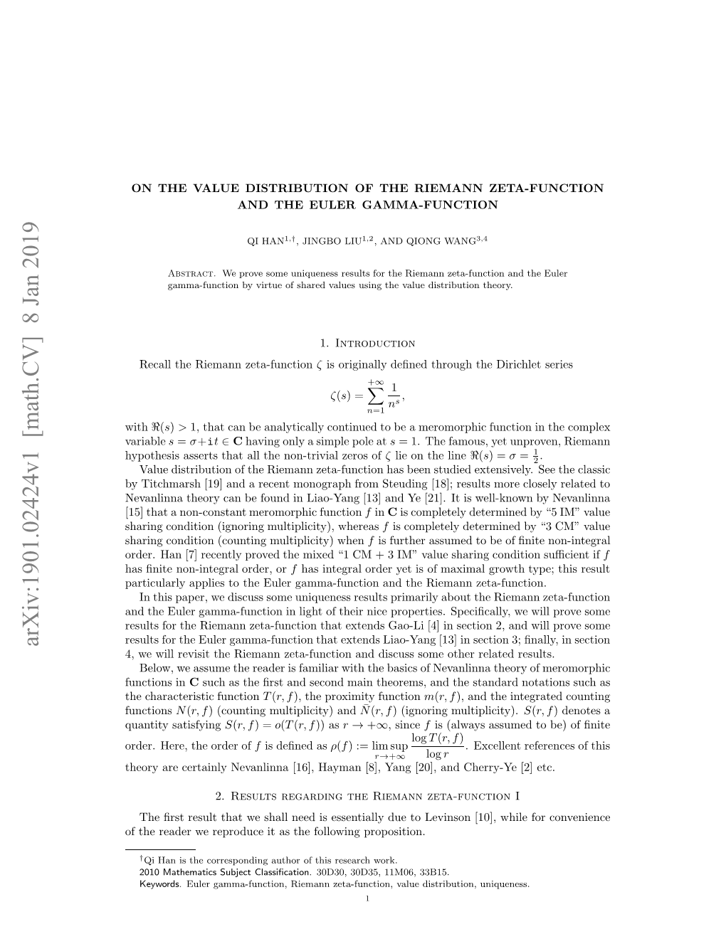 On the Value Distribution of the Riemann Zeta-Function and The