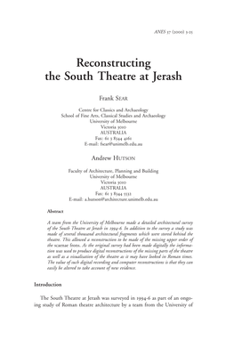 Reconstructing the South Theatre at Jerash