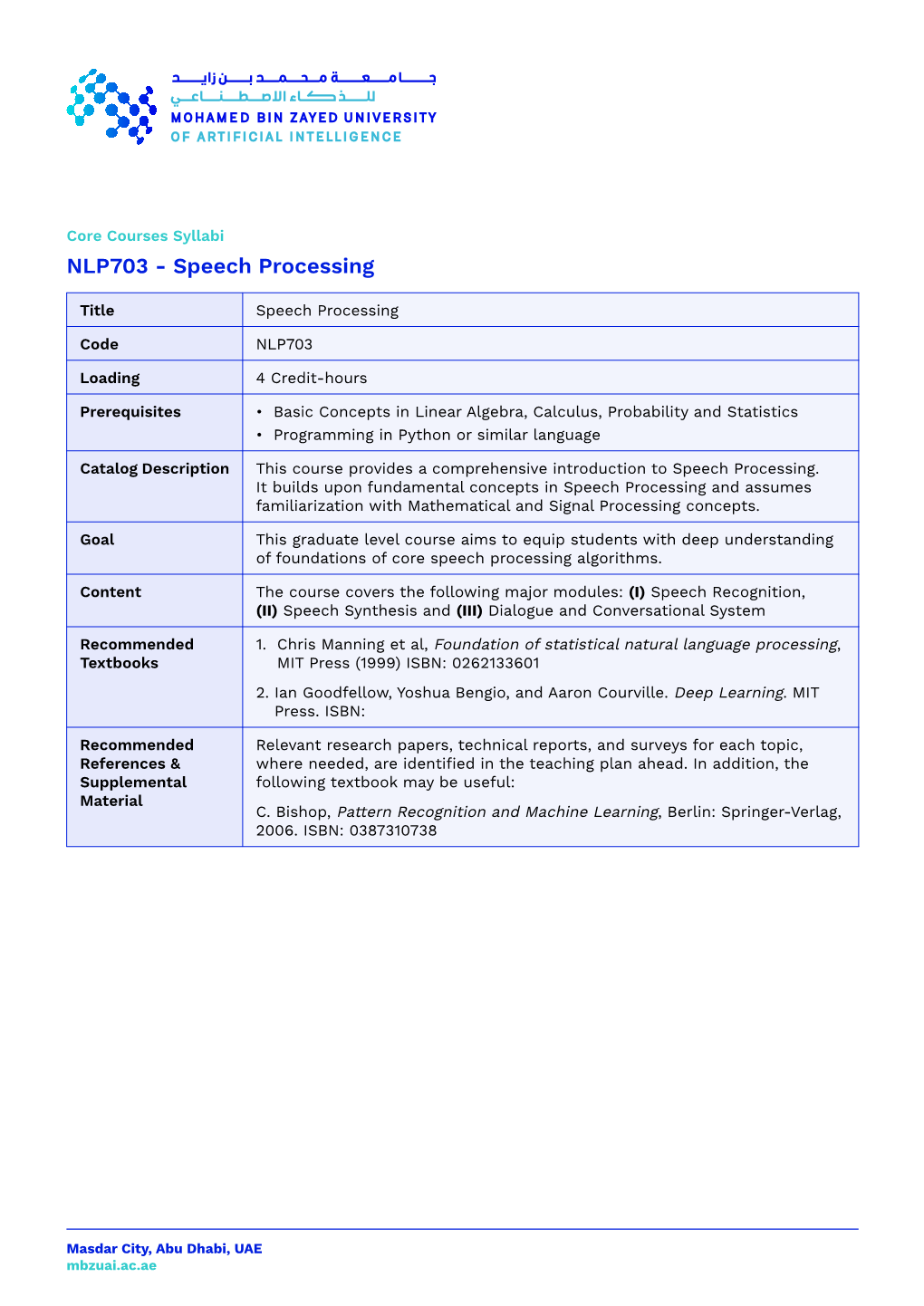 NLP703 - Speech Processing
