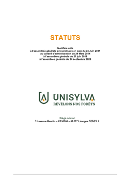 Statuts Finalisés UNISYLVA