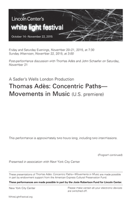 Thomas Adès and John Schaefer on Saturday, November 21