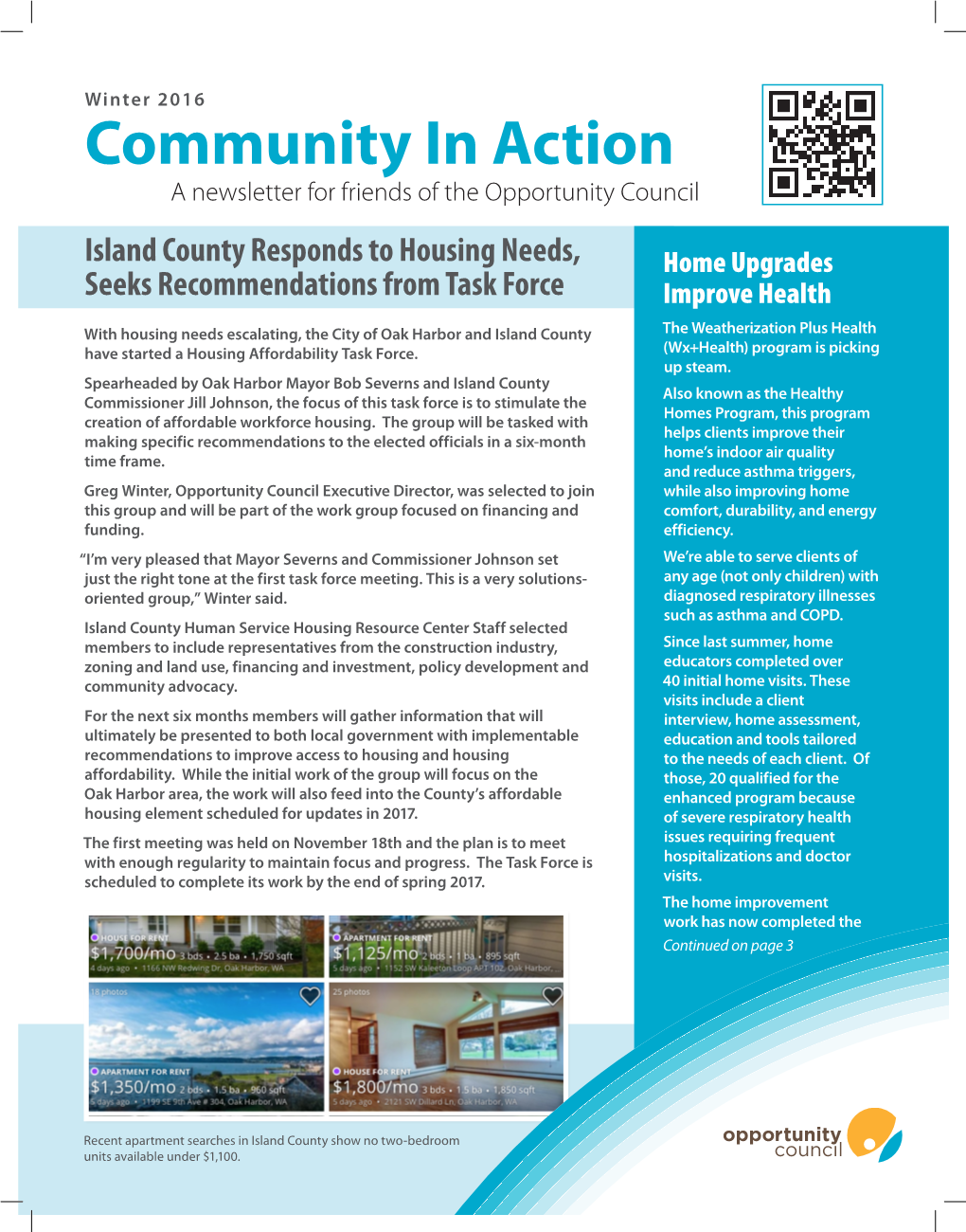 Community in Action a Newsletter for Friends of the Opportunity Council