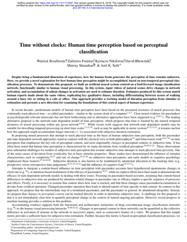 Human Time Perception Based on Perceptual Classification