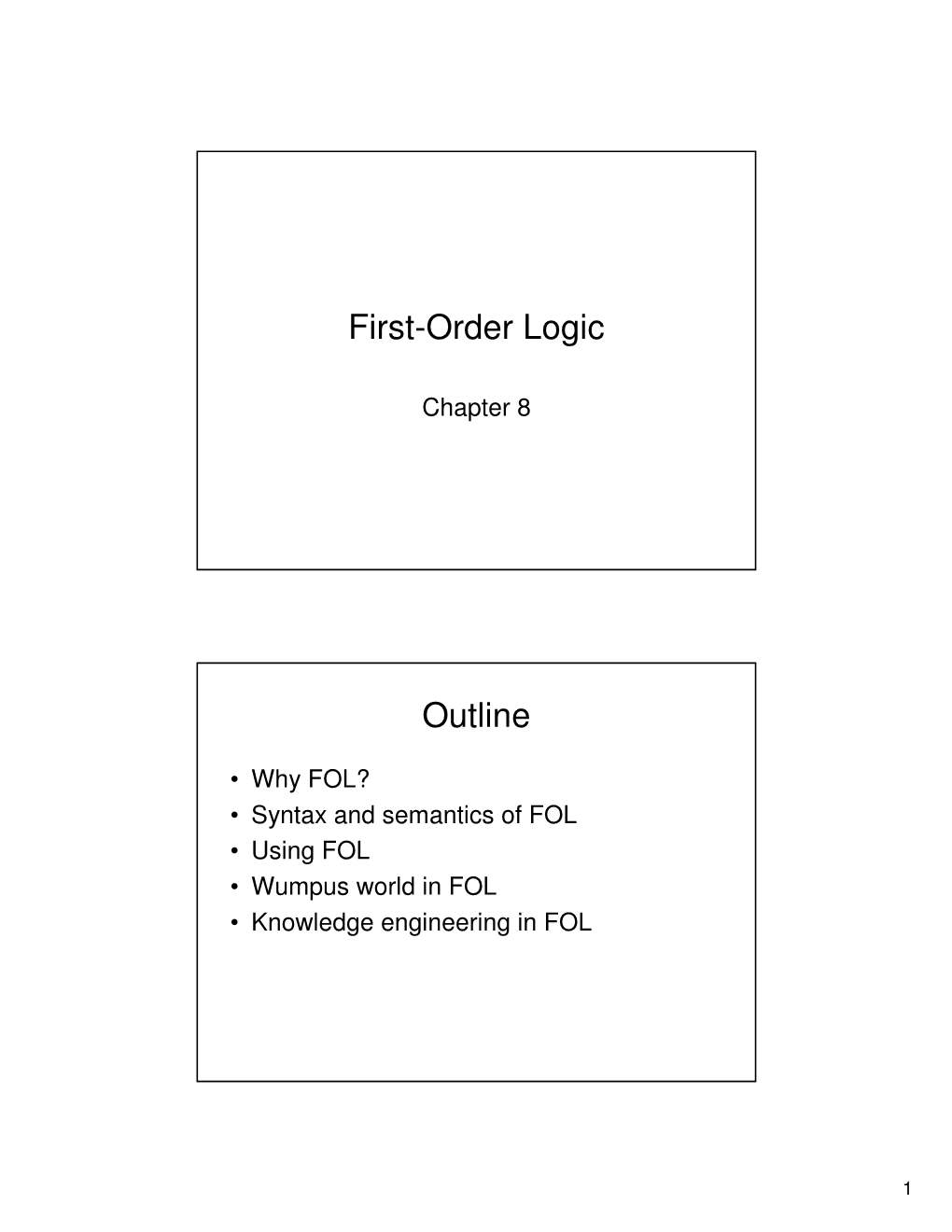 First-Order Logic Outline