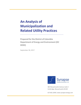 An Analysis of Municipalization and Related Utility Practices