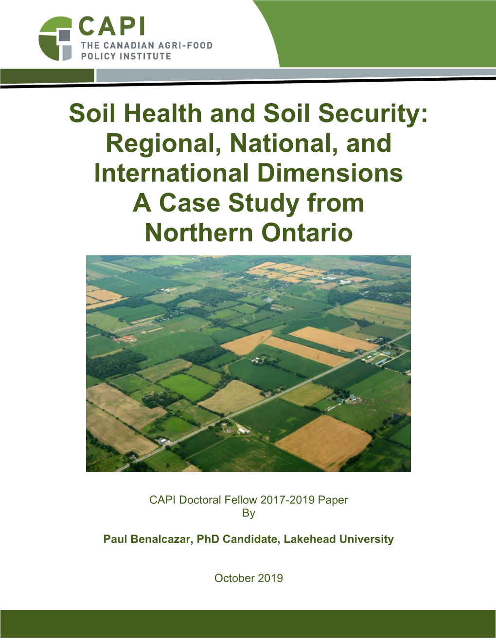 Regional, National, and International Dimensions a Case Study from Northern Ontario