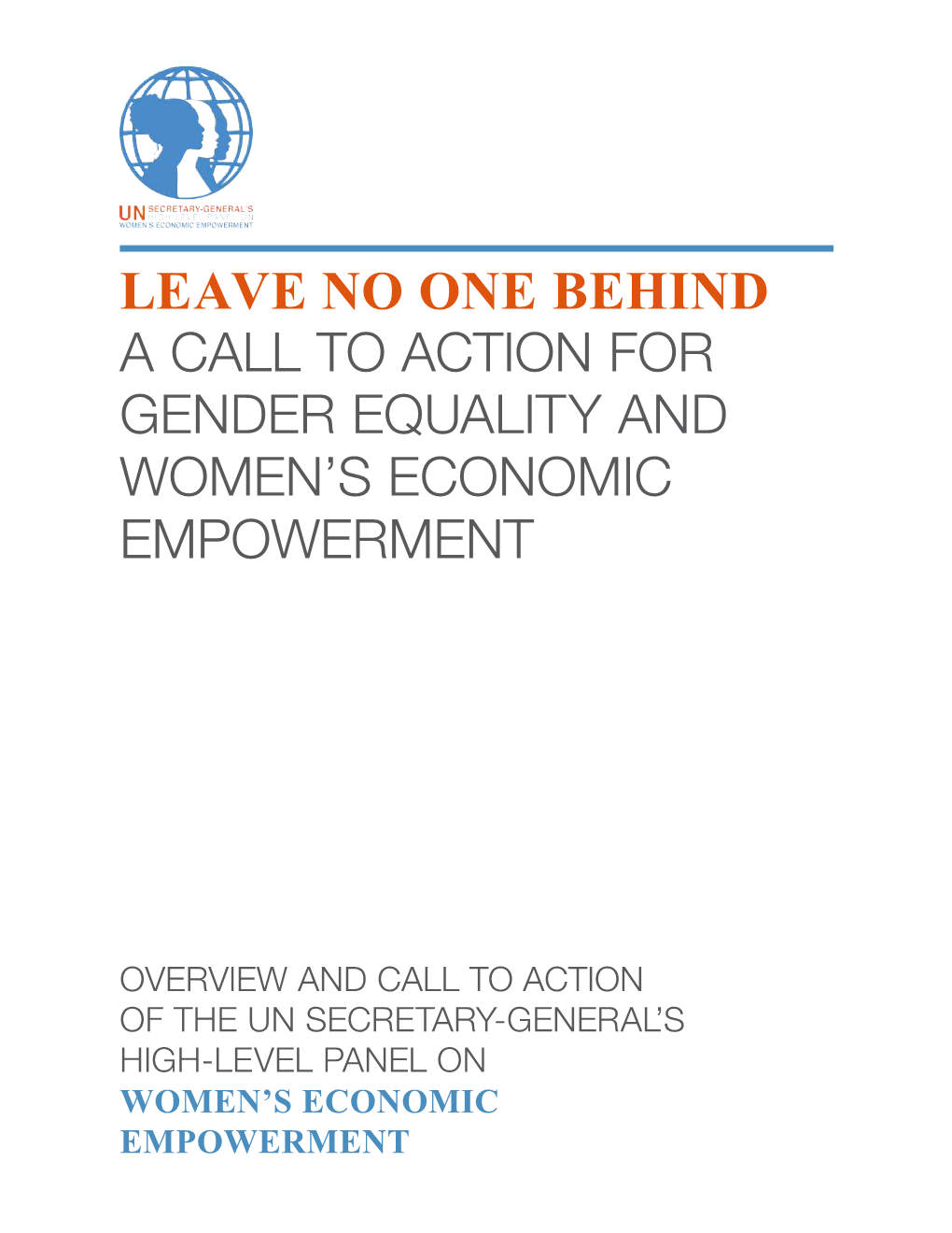 A Call to Action for Gender Equality and Women's Economic Empowerment