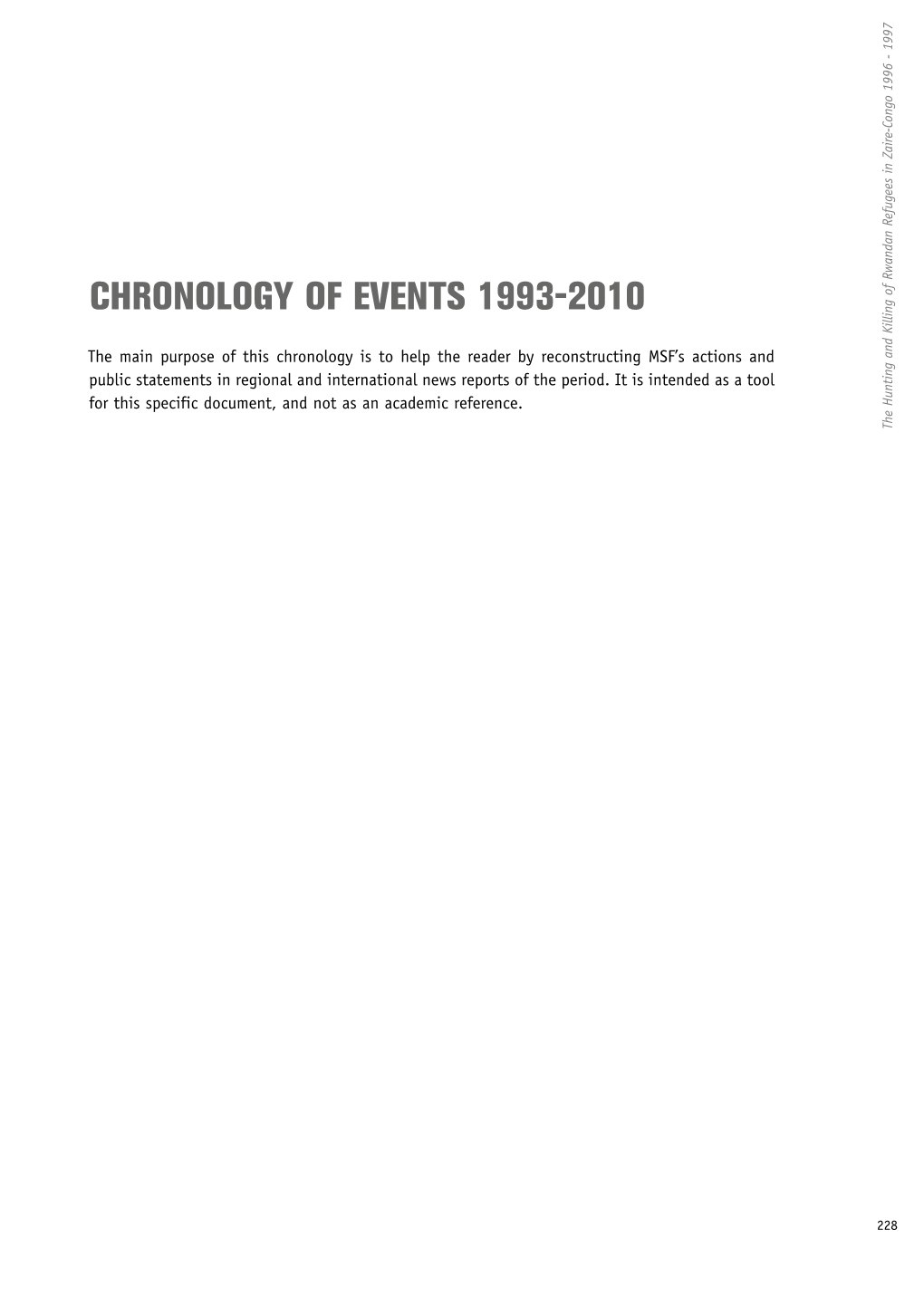 Chronology of Events 1993-2010