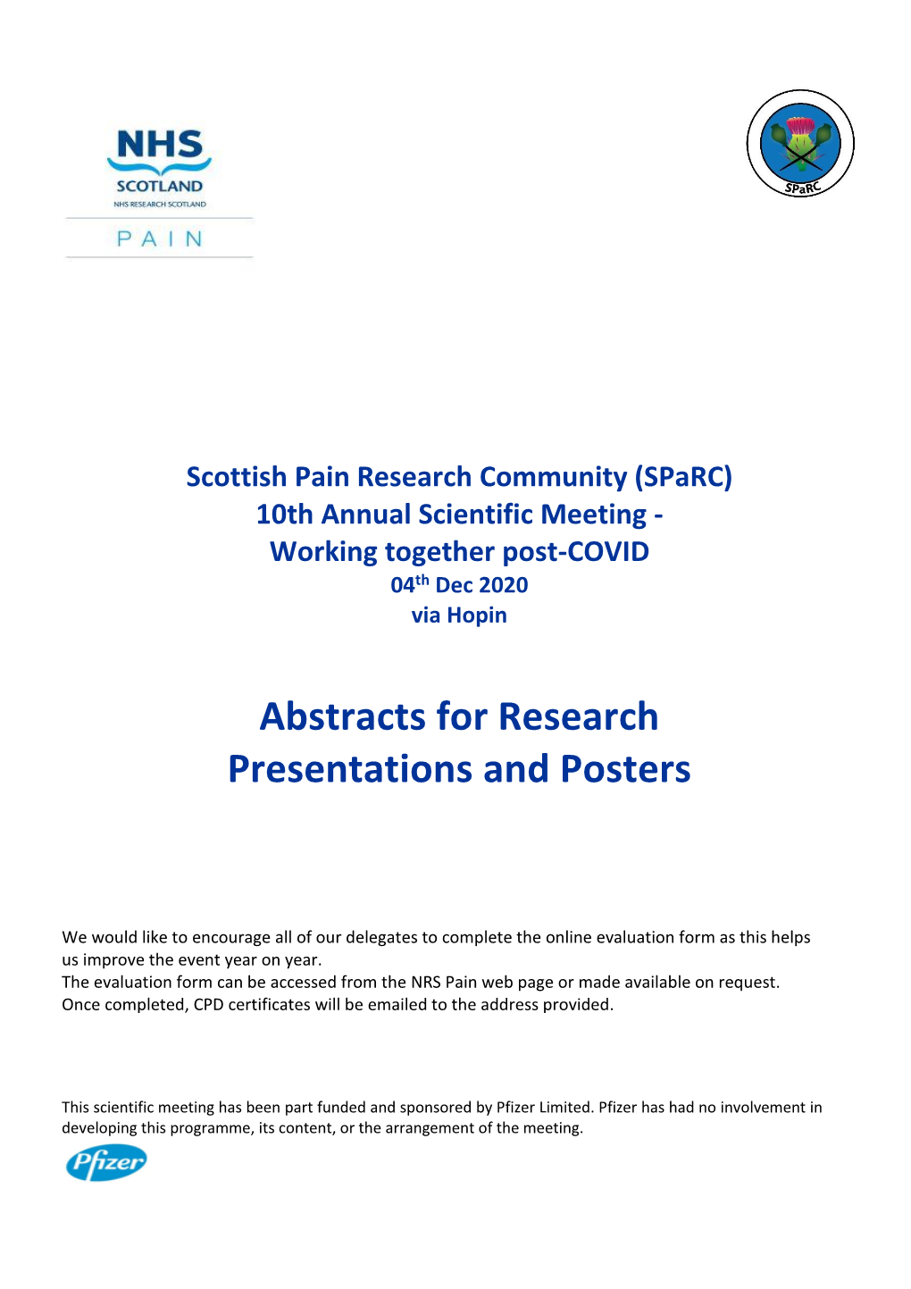 Abstracts for Research Presentations and Posters