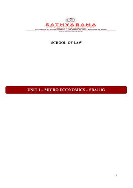 Micro Economics – Sba1103